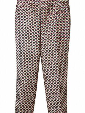 NWOT Anthropologie The Essential Slim Straight Pants 8 Shimmer Shiny Geometric